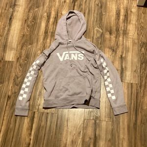 Light Purple vans hoodie with checkered selves size:M